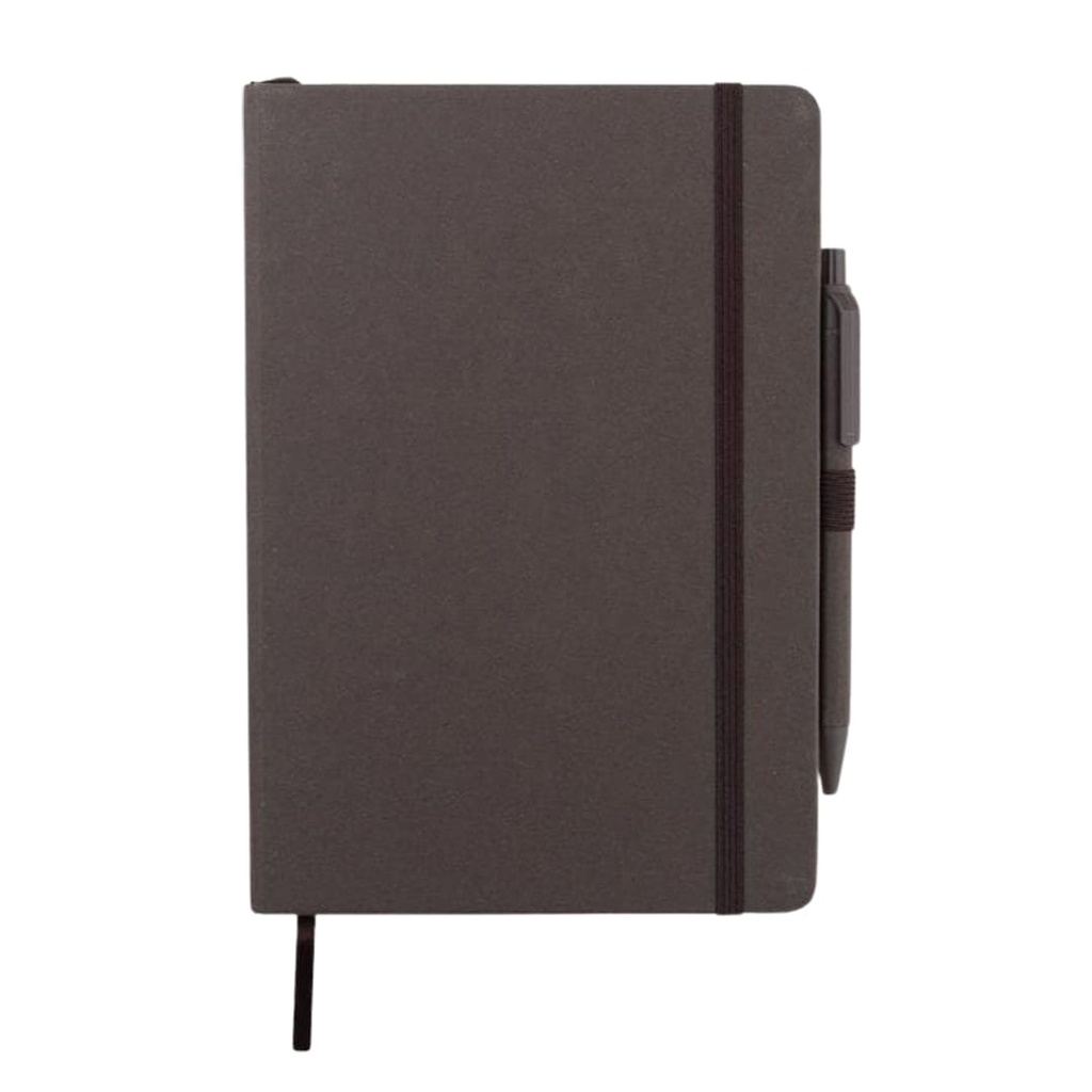 ABULA - eco-neutral® A5 Hard Cover Notebook & Pen Set - Coffee Paper