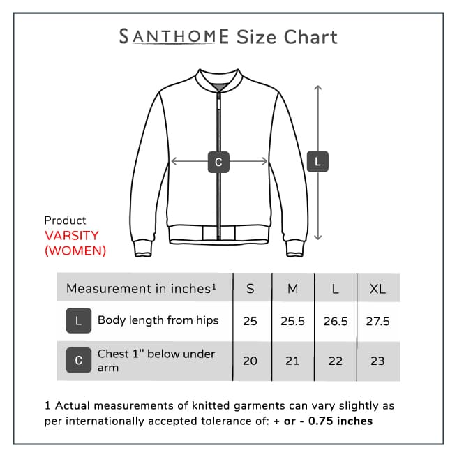 VARSITY - SANTHOME Women's Lightweight Reversible Bomber Jacket