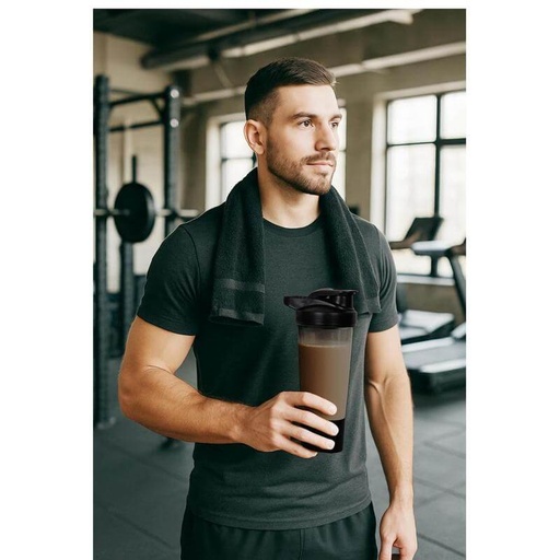 FINIQ - Giftology Protein Shaker Water Bottle with Cup - Black