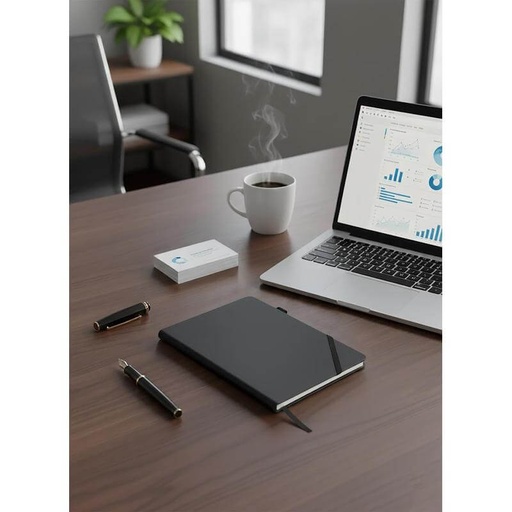 FAROE - Santhome A5 PU Hard Cover Notebook with Pen Loop - Black