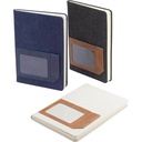 ADANA - Santhome Recycled Canvas A5 Hard Cover Notebook with PU Pocket - Beige