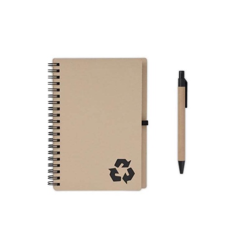 SION- eco-neutral B6 Notepad & Pen Set with Sticky Note - Black