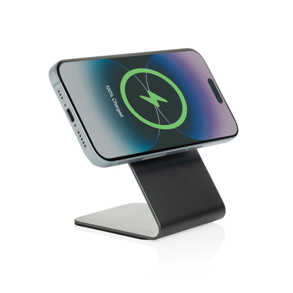 TERRA aluminum 15W magnetic wireless charging phone stand - Grey 