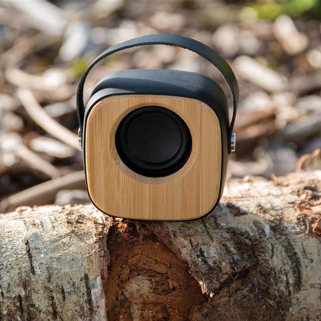 ESLOV - @memorii Bamboo Bluetooth Speaker (Anti-microbial non rubberized finish)