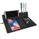 RUNKEL - 10W Wireless PU Mouse Pad & Desk Organizer - Black