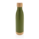 ODESSA - Giftology Double Wall Stainless Bottle with Bamboo Lid and Base - Green