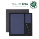 [GSSN 9547] TESSIN - CHANGE ZERO Sustainable Gift Set with Refillable Notebook, Pen & Cardholder - Navy