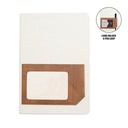 [NBSN 5362] ADANA - Santhome Recycled Canvas A5 Hard Cover Notebook with PU Pocket - Beige